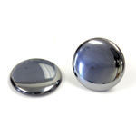 Glass Low Dome Buff Top Cabochon - Round 18MM HEMATITE