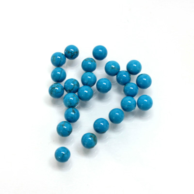 Gemstone No-Hole Ball - 04MM HOWLITE DYED TURQUOISE