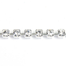 Preciosa MAXIMA Crystal Rhinestone Cup Chain - PP18 (SS8.5) CRYSTAL-SILVER