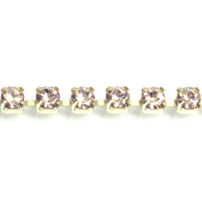 Preciosa MAXIMA Crystal Rhinestone Cup Chain - PP18 (SS8.5) GOLD QUARTZ-RAW