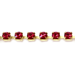 Preciosa MAXIMA Crystal Rhinestone Cup Chain - PP18 (SS8.5) RUBY-RAW