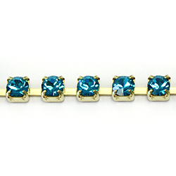 Preciosa MAXIMA Crystal Rhinestone Cup Chain - PP24 (SS12) BLUE ZIRCON-RAW
