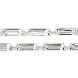 Preciosa Rhinestone Chain Fancy Shape Baguette 07x3MM CRYSTAL-SILVER