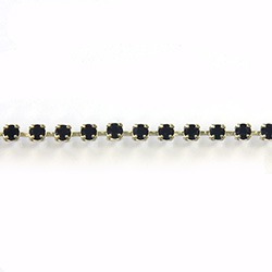 Preciosa MAXIMA Crystal Rhinestone Cup Chain - PP10 (SS4.5) JET-RAW