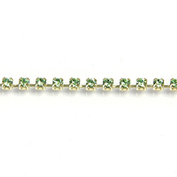 Preciosa MAXIMA Crystal Rhinestone Cup Chain - PP10 (SS4.5) PERIDOT-RAW