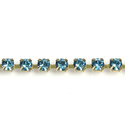 Preciosa MAXIMA Crystal Rhinestone Cup Chain - PP14 (SS6.5) INDICOLITE-RAW