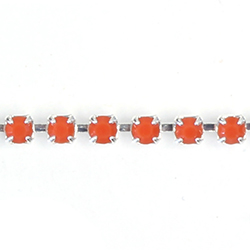 Preciosa MAXIMA Crystal Rhinestone Cup Chain - PP18 (SS8.5) CORAL-SILVER