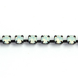 Preciosa MAXIMA Crystal Rhinestone Cup Chain - PP18 (SS8.5) CHRYSOLITE OPAL-BLACK