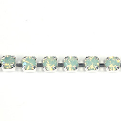 Preciosa MAXIMA Crystal Rhinestone Cup Chain - PP18 (SS8.5) CHRYSOLITE OPAL-SILVER