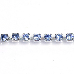 Preciosa Crystal Rhinestone Cup Chain - PP14 (SS6.5)  SAPPHIRE-SILVER