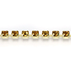 Preciosa Crystal Rhinestone Cup Chain - PP14 (SS6.5)  TOPAZ-GOLD