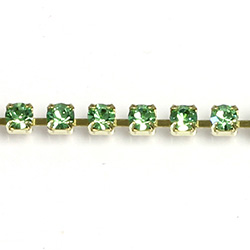 Preciosa Crystal Rhinestone Cup Chain - PP18 (SS8.5) PERIDOT-RAW