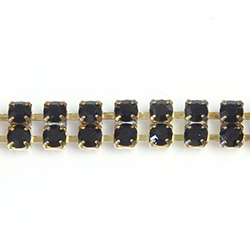 Preciosa Rhinestone Chain - 2 Row PP18 JET-RAW