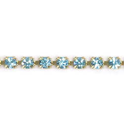 Preciosa Crystal Rhinestone Cup Chain - PP14 (SS6.5) AQUA BOHEMICA-RAW