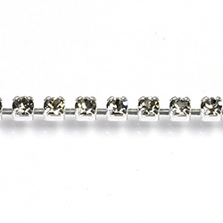 Preciosa Crystal Rhinestone Cup Chain - PP14 (SS6.5) BLACK DIAMOND-SILVER