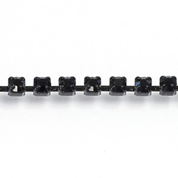 Preciosa Crystal Rhinestone Cup Chain - PP14 (SS6.5) JET-BLACK