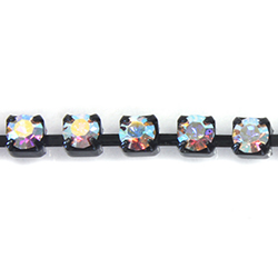 Preciosa Crystal Rhinestone Cup Chain - PP24 (SS12) CRYSTAL AB-BLACK