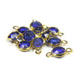 Plastic Channel Stone in Setting with 2 Loops 6MM SAPPHIRE-Brass