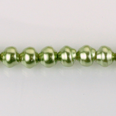 Czech Glass Pearl Bead - Snail Shell 08MM DARK OLIVE 70458