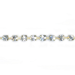 Czech Rhinestone Chain using Standard Chatons PP24 (SS12) CRYSTAL-RAW