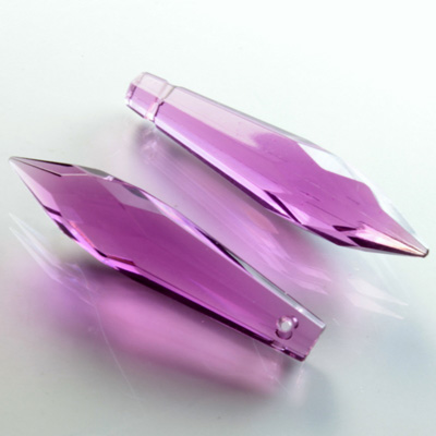 Plastic Pendant -Transparent Faceted Pear 38x9MM AMETHYST