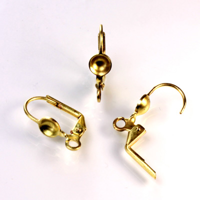 Brass Earwire with Cup Setting 16MM Leverback with a 05MM cup with Open Loop