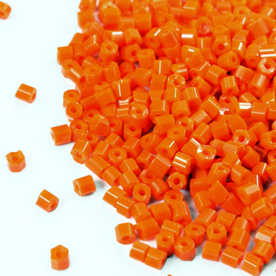 Czech Glass Seed Bead - 2 Cut Hex 10/0 ORANGE 93110