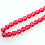 Czech Pressed Glass Bead - Smooth Round 06MM COATED CRANBERRY