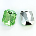 Plastic Point Back Foiled Stone - Cushion Octagon 25x18MM PERIDOT