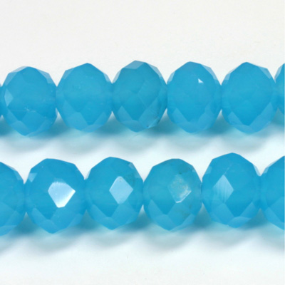 Chinese Cut Crystal Bead - Rondelle 08x10MM OPAL AQUA