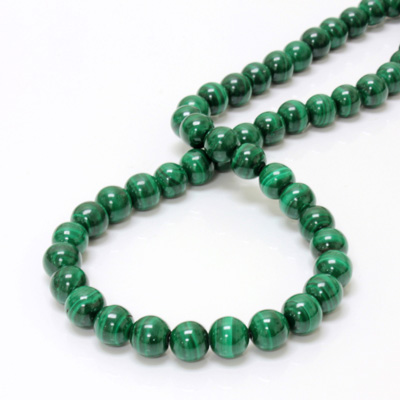 Gemstone Bead - Smooth Round 08MM MALACHITE