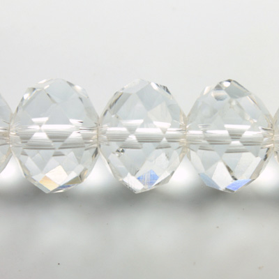 Chinese Cut Crystal Bead - Rondelle 10x14MM CRYSTAL