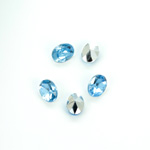 Plastic Point Back Foiled Stone - Oval 08x6MM LT SAPPHIRE