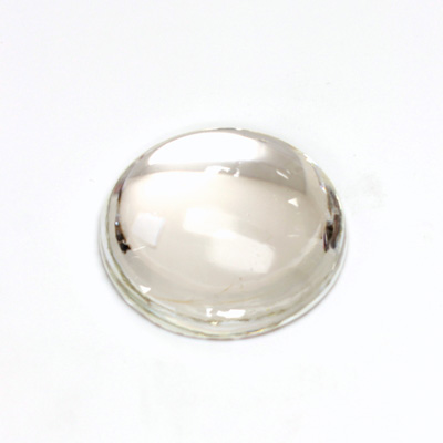 Glass Medium Dome Foiled Cabochon - Round 25MM CRYSTAL