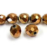 Chinese Cut Crystal Bead 26 Facet Side Drilled - Rondelle 08MM COPPER METALLIC