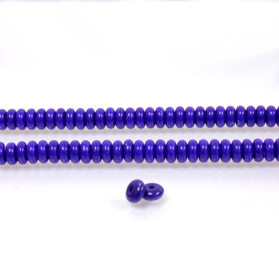 Czech Pressed Glass Bead - Smooth Rondelle 4MM DARK BLUE