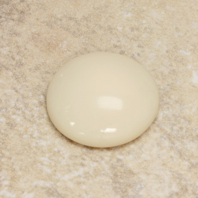 Glass Medium Dome Opaque Cabochon - Round 25MM IVORY