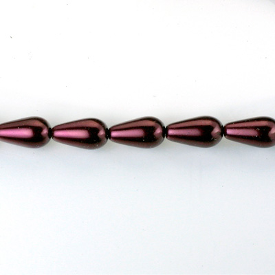 Czech Glass Pearl Bead - Pear 09x6MM GARNET 70499