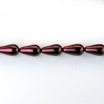 Czech Glass Pearl Bead - Pear 07x5MM GARNET 70499