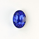 Glass Point Back Foiled Tin Table Cut (TTC) Stone - Oval 18x13MM SAPPHIRE