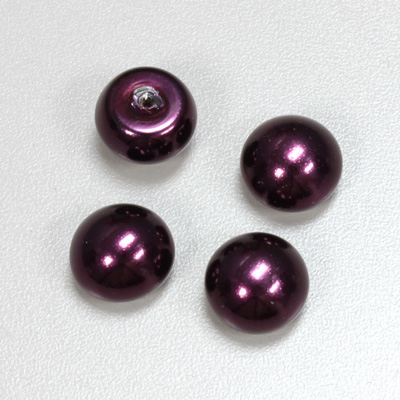 Glass High Dome Cabochon Pearl Dipped - Round 14MM AMETHYST