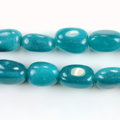 Gemstone Bead - Smooth Nugget 15x12MM Dyed QUARTZ Col. 21 TEAL