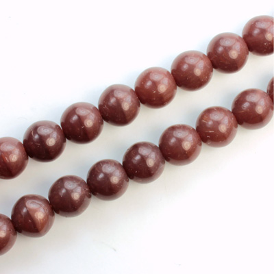 Czech Pressed Glass Bead - Smooth Round 08MM CORNELIAN