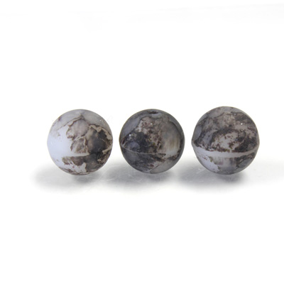 Czech Glass Lampwork Bead - Round 10MM GRANITE MATRIX