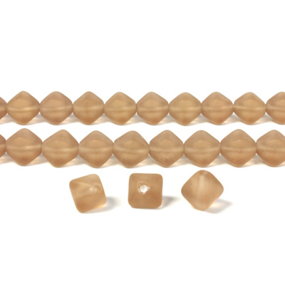 Czech Pressed Glass Bead - Smooth Bicone 06MM MATTE SMOKE TOPAZ