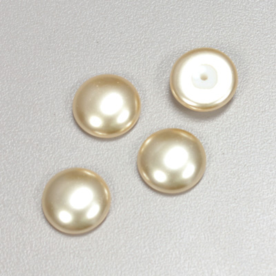 Glass Medium Dome Pearl Dipped Cabochon - Round 13MM CREME