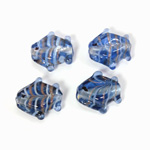 Indian Glass Lampwork Bead - Fish Small LT SAPPHIRE