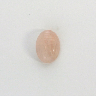 Gemstone Flat Back Carved Scarab 14x10MM ROSE QUARTZ