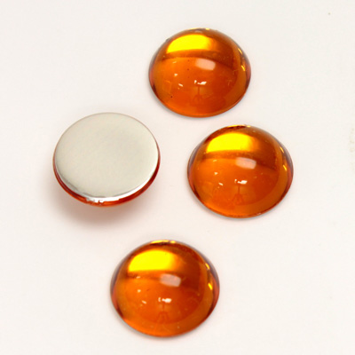 Plastic Flat Back Foiled Cabochon - Round 13MM TOPAZ