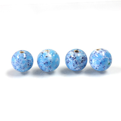 Czech Glass Lampwork Bead - Round 08MM TURQ MATRIX